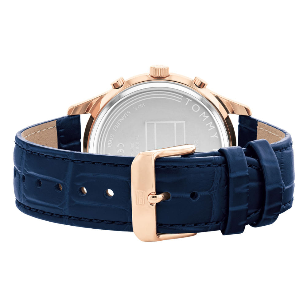 Tommy Hilfiger Weston Chronograph Blue Dial Blue Leather Strap Watch For Men - 1710503 Buy Now By Tommy Hilfiger