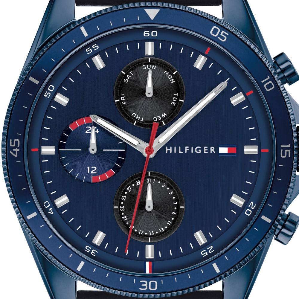 Tommy Hilfiger Parker Chronograph Quartz Blue Dial Blue Leather Strap Watch For Men - 1791839 Buy Now By Tommy Hilfiger