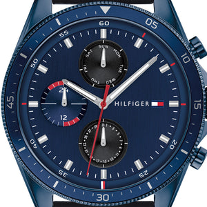 Tommy Hilfiger Parker Chronograph Quartz Blue Dial Blue Leather Strap Watch For Men - 1791839 Buy Now By Tommy Hilfiger
