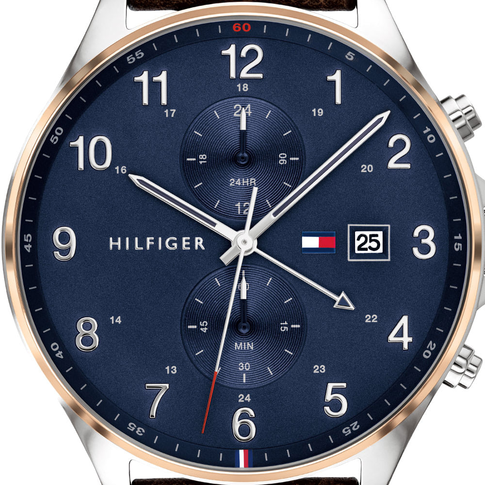 Tommy Hilfiger West Chronograph Blue Dial Brown Leather Strap Watch For Men - 1791712 Buy Now By Tommy Hilfiger