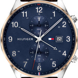 Tommy Hilfiger West Chronograph Blue Dial Brown Leather Strap Watch For Men - 1791712 Buy Now By Tommy Hilfiger