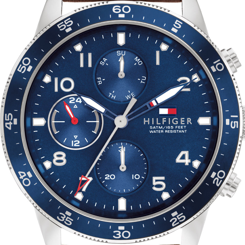 Tommy Hilfiger Jimmy Chronograph Quartz Blue Dial Brown Leather Strap Watch For Men - 1791946 Buy Now By Tommy Hilfiger