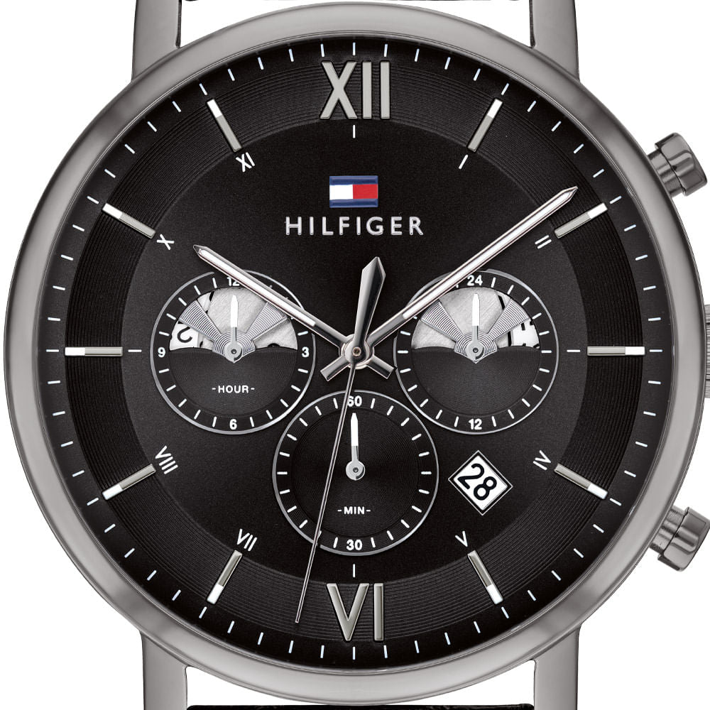 Tommy Hilfiger Evan Black Dial Black Leather Strap Watch for Men - 1710395 Buy Now By Tommy Hilfiger