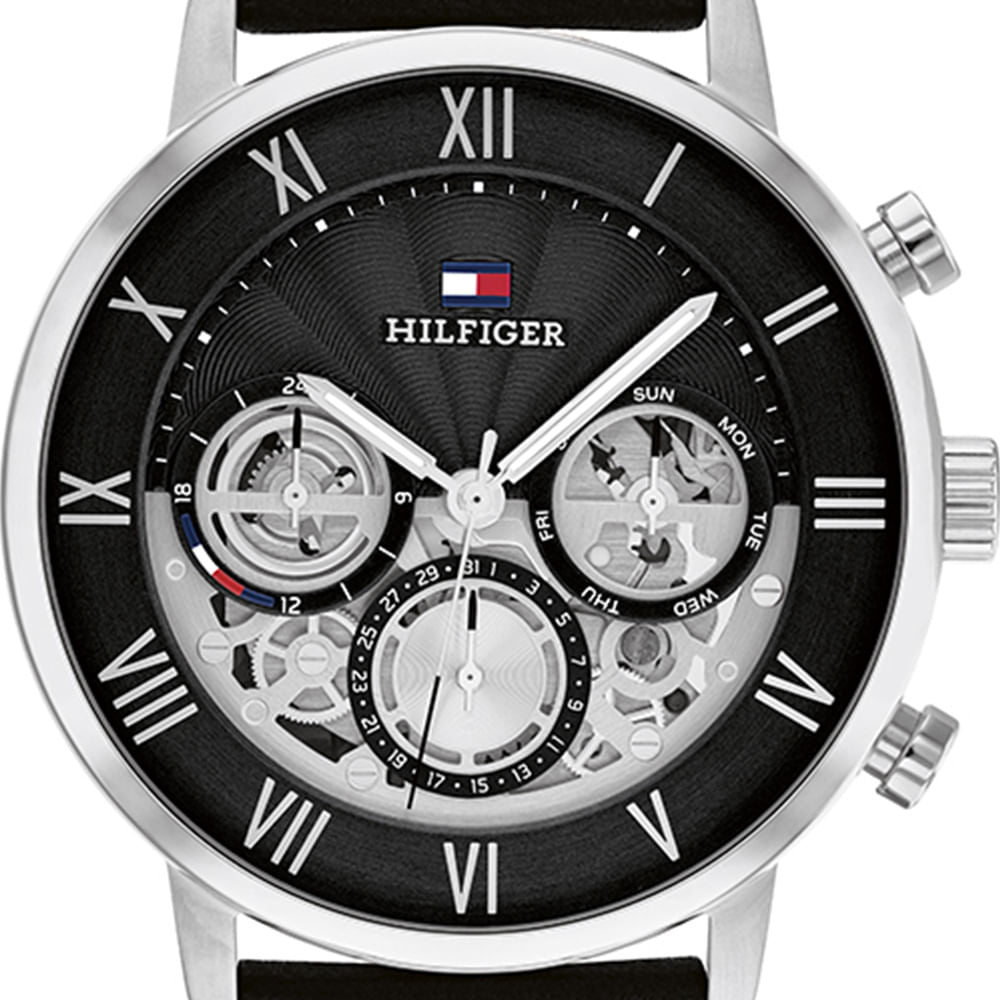 Tommy Hilfiger Legend Chronograph Black Dial Black Leather Strap Watch For Men - 1710565 Buy Now By Tommy Hilfiger