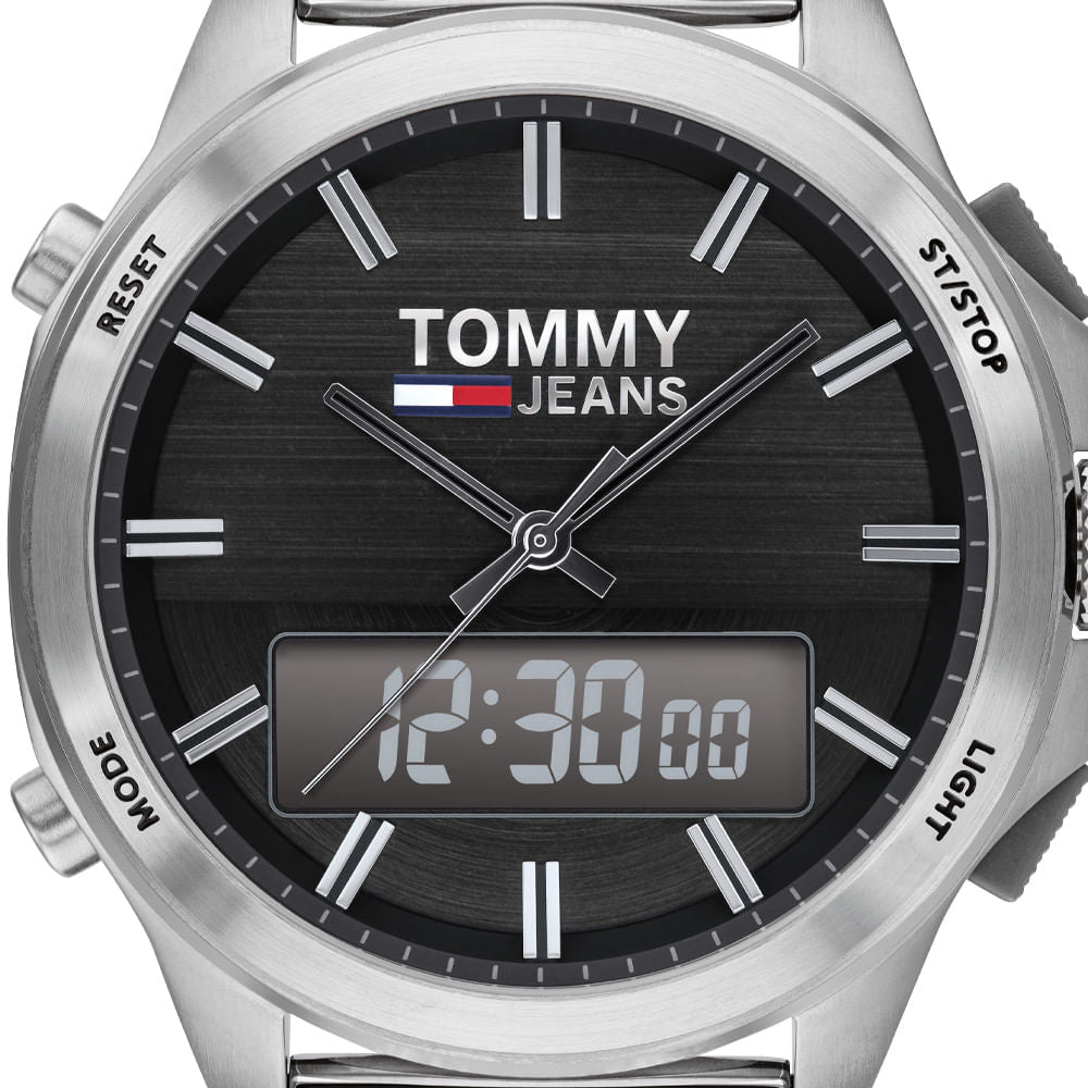 Tommy Hilfiger Digital Black Dial Silver Mesh Bracelet Watch For Men - 1791765 Buy Now By Tommy Hilfiger