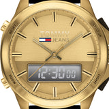 Tommy Hilfiger Jeans Digital Analog Gold Dial Black Rubber Strap Watch For Women - 1791762 Buy Now By Tommy Hilfiger