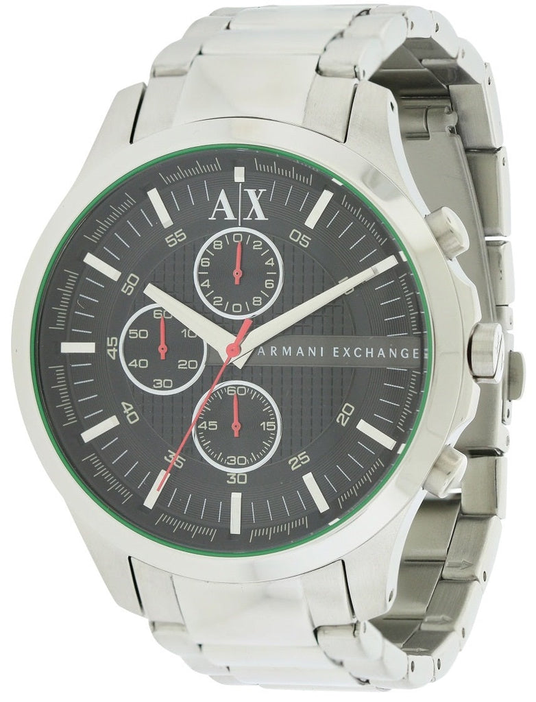 Armani Exchange Hampton Chronograph Black Dial Silver Steel Strap Watch For Men - AX2163 Buy Now By Armani Exchange