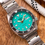 Seiko 5 Sports SKX Midi Automatic Teal Dial Silver Steel Strap Watch For Men - SRPK33K1 Buy Now By Seiko