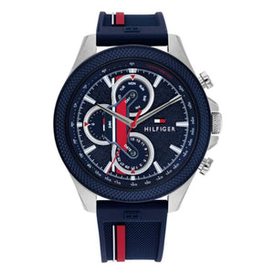 Tommy Hilfiger Clark Chronograph Blue Dial Black Leather Strap Watch For Men - 1792083 Buy Now By Tommy Hilfiger