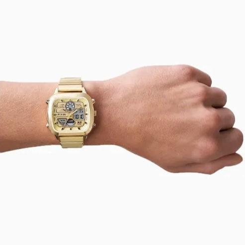 Fossil Retro Digital Gold Dial Gold Steel Strap Watch for Men - FS5843 Buy Now By Fossil