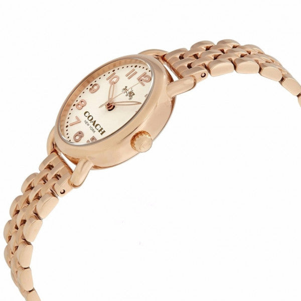 Coach Delancey White Dial Rose Gold Steel Strap Watch for Women - 14502242 Buy Now By Coach
