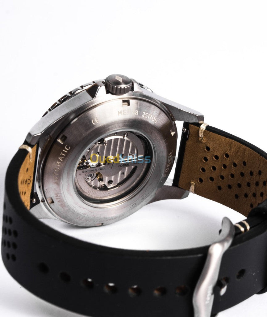 Fossil Crewmaster Sports Automatic Black Dial Black Leather Strap Watch for Men - ME3148 Buy Now By Fossil