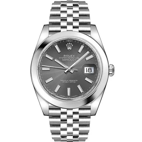 Rolex Datejust 41 Oyster Grey Dial Silver Oystersteel Bracelet Watch for Men - M126300-0008 Buy Now By Rolex