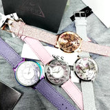 Guess Dahlia Analog Silver Dial Pink Leather Strap Watch for Women - GW0529L1 Buy Now By Guess