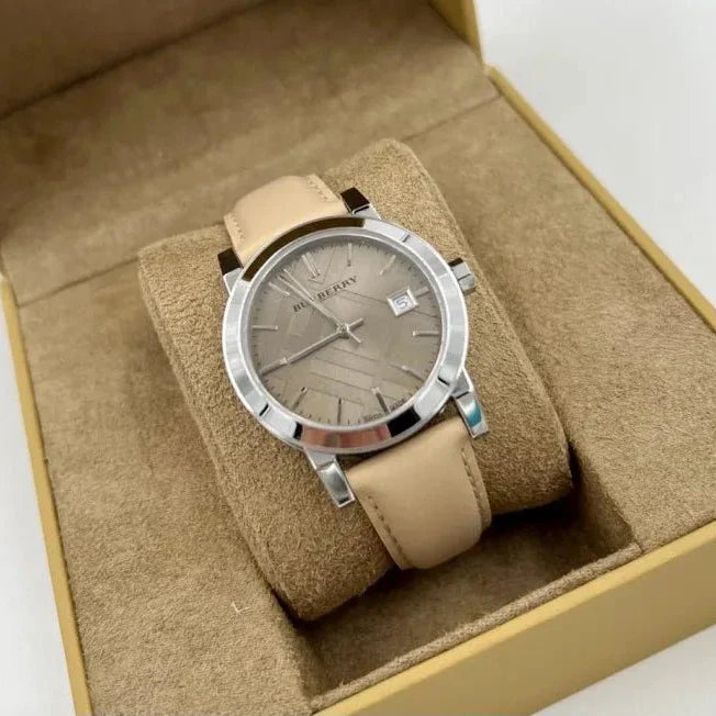 Burberry The City Beige Dial Beige Leather Strap Watch for Women - BU9107 Buy Now By Burberry