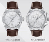Tissot PR 100 Sport Silver Dial Brown Leather Strap Watch For Men - T101.610.16.031.00 Buy Now By Tissot