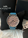 Coach Perry Coffee Dial Blue Leather Strap Watch for Women - 14503475 Buy Now By Coach
