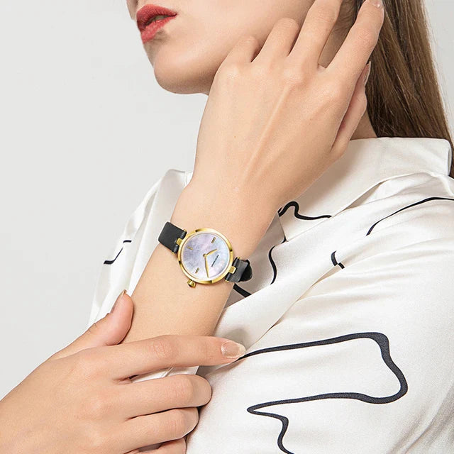 Emporio Armani Arianna Analog Silver Dial Black Leather Strap Watch For Women - AR11200 Buy Now By Emporio Armani