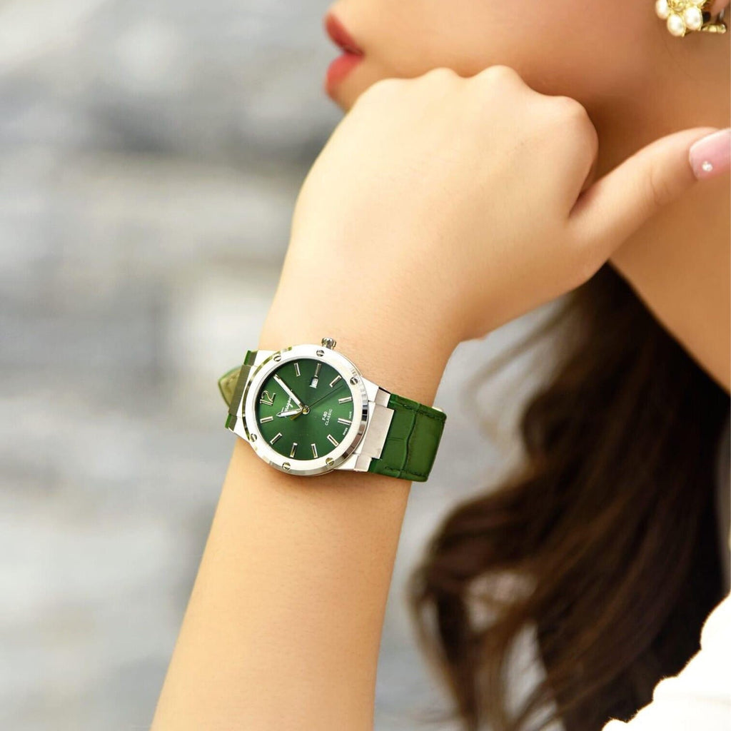Salvatore Ferragamo F-80 Classic Green Dial Green Leather Strap Watch for Men - SFDT00119 Buy Now By Salvatore Ferragamo