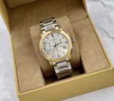 Burberry The City White Dial Two Tone Steel Strap Watch for Men - BU9751 Buy Now By Burberry
