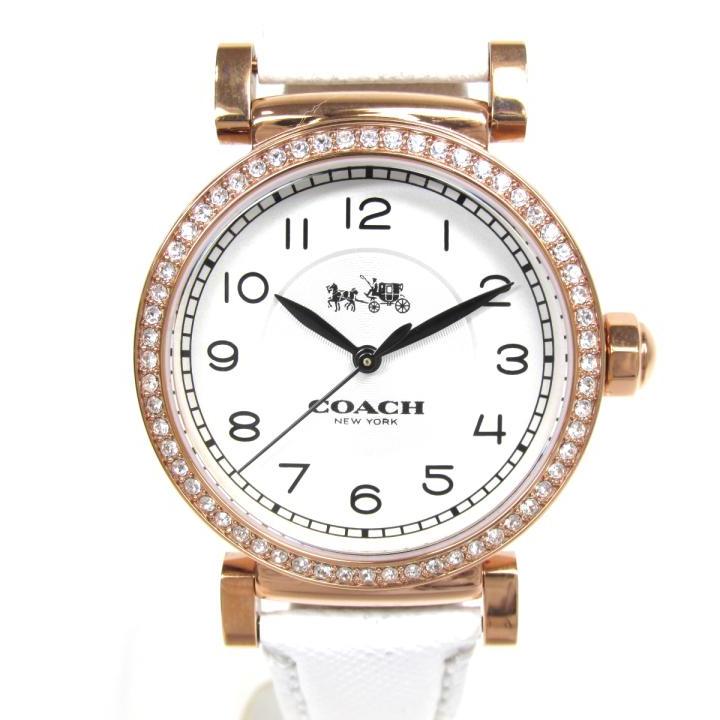 Coach Madison White Dial White Leather Strap Watch for Women - 14502401 Buy Now By Coach