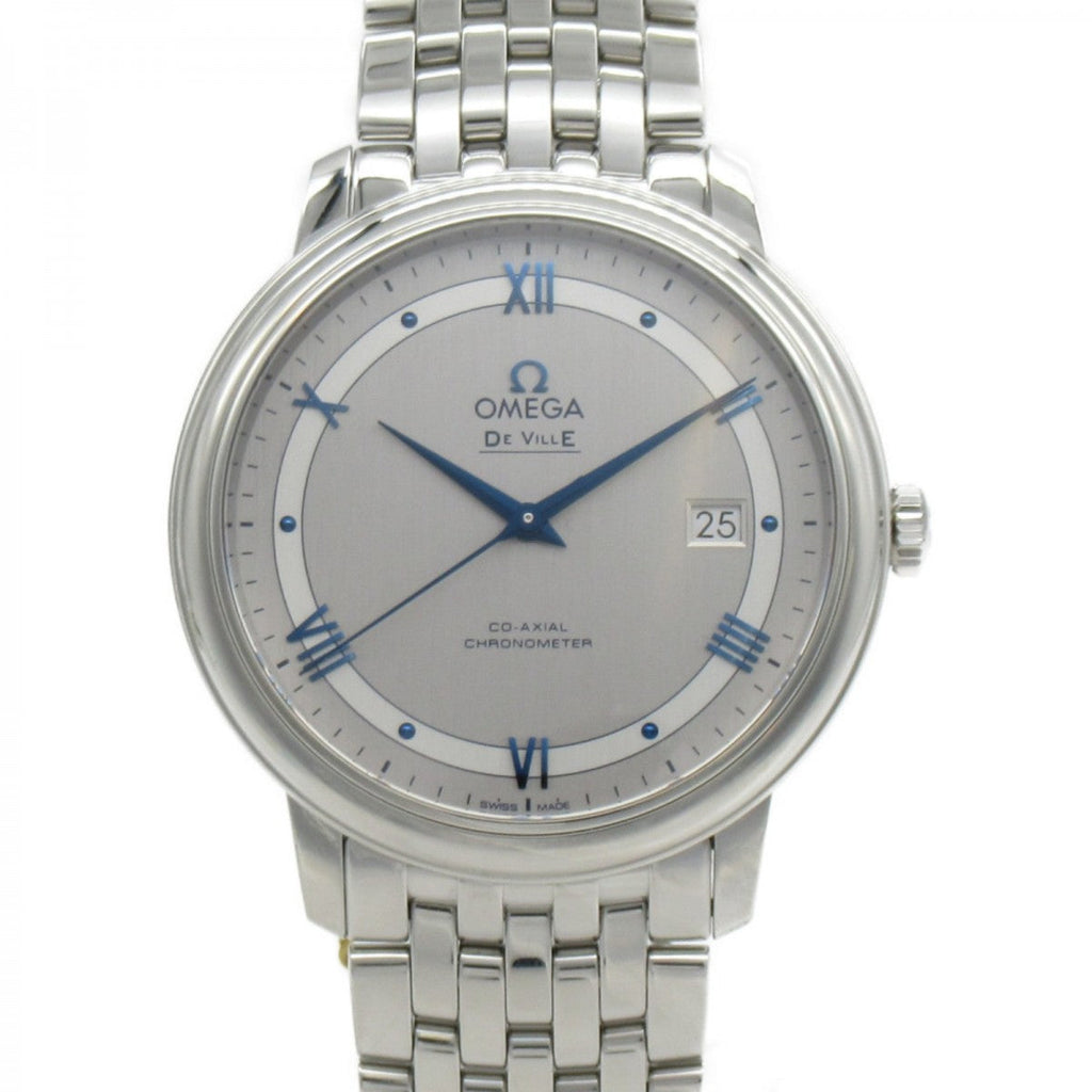 Omega De Ville Prestige Co-Axial Rhodium Silver Dial Silver Steel Strap Watch for Men - 424.10.40.20.02.001 Buy Now By Omega