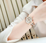 Bulova Crystal Collection Silver Dial Rose Gold Steel Strap Watch for Women - 98L229 Buy Now By Bulova