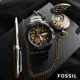Fossil Bronson Automatic Skeleton Black Dial Black Steel Strap Watch for Men - ME3217 Buy Now By Fossil