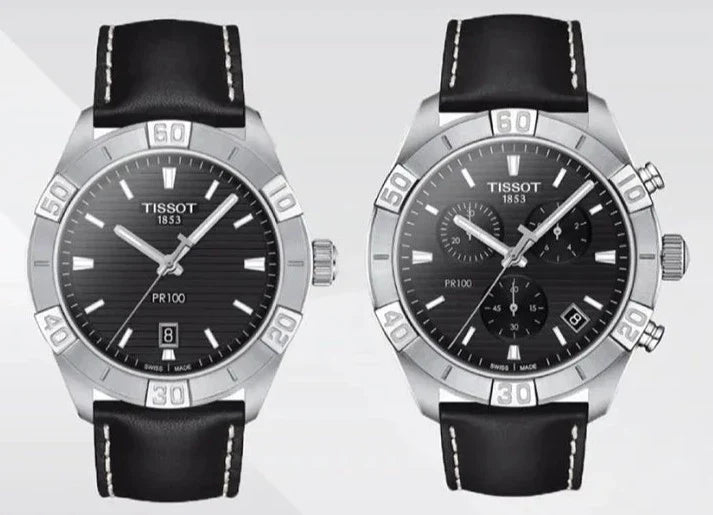 Tissot PR 100 Sport Quartz Black Dial Black Leather Strap Watch For Men - T101.610.16.051.00 Buy Now By Tissot