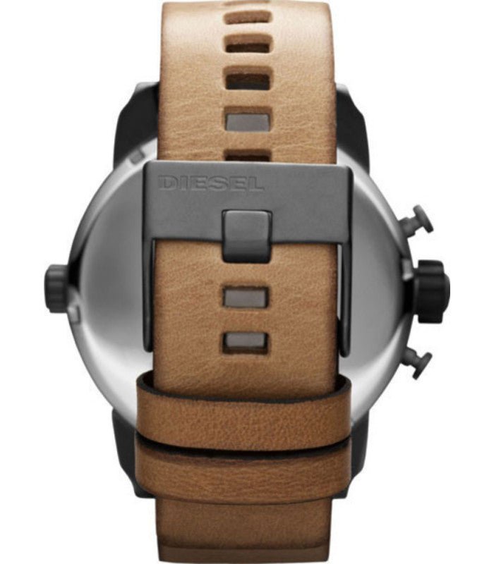 Diesel SBA Dual Time Chronograph White Dial Brown Leather Strap Watch For Men - DZ7269 Buy Now By Diesel