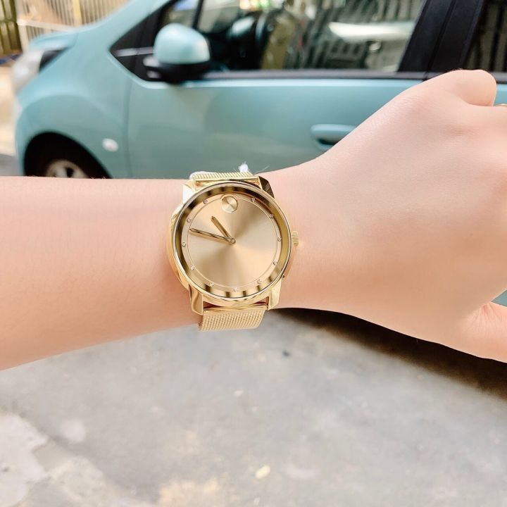 Movado Bold Diamonds Gold Dial Gold Mesh Bracelet Watch For Men - 3600460 Buy Now By Movado