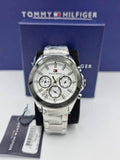 Tommy Hilfiger Hudson Chronograph White Dial Silver Steel Strap Watch For Men - 1791227 Buy Now By Tommy Hilfiger