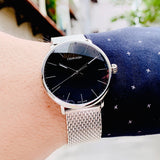 Calvin Klein High Noon Black Dial Silver Mesh Bracelet Watch for Men - K8M21121 Buy Now By Calvin Klein
