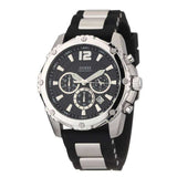 Guess Intrepid Chronograph Black Dial Two Tone Steel Strap Watch for Men - W0167G1 Buy Now By Guess