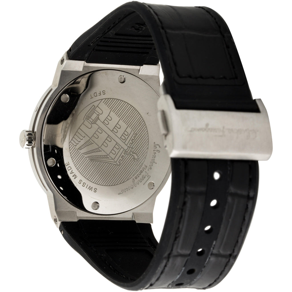 Salvatore Ferragamo F-80 Classic Black Dial Black Leather Strap Watch for Men - SFDT00219 Buy Now By Salvatore Ferragamo