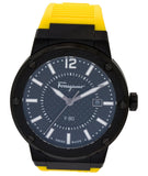 Salvatore Ferragamo F-80 Classic Black Dial Yellow Rubber Strap Watch for Men - SFHY01522 Buy Now By Salvatore Ferragamo