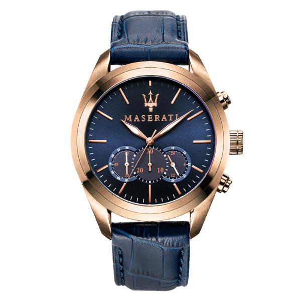 Maserati Traguardo Chronograph Blue Dial Blue Leather Strap Watch for Men - R8871612015 Buy Now By Maserati