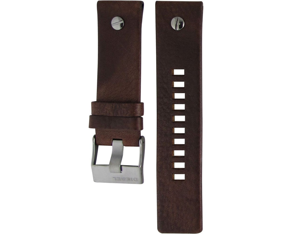 Diesel Little Daddy SBA Small Sized Grey Dial Brown Leather Strap Watch For Men - DZ7258 Buy Now By Diesel