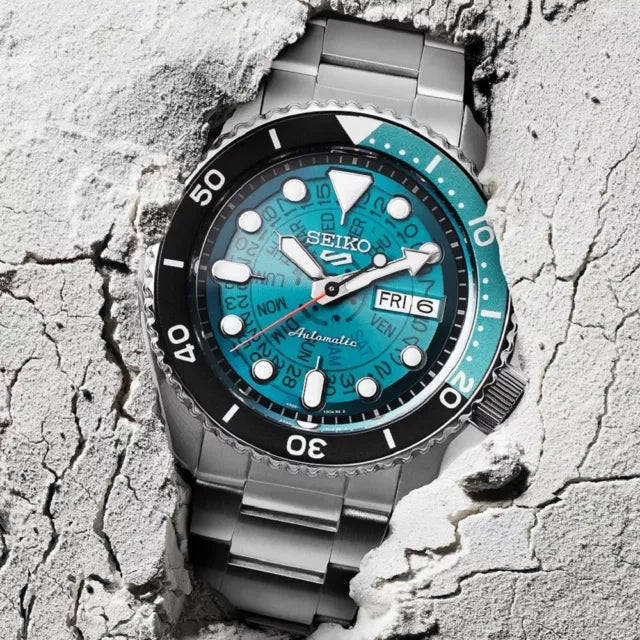 Seiko 5 Sports SKX Skeleton Green Dial Silver Steel Strap Watch For Men - SRPJ45K1 Buy Now By Seiko