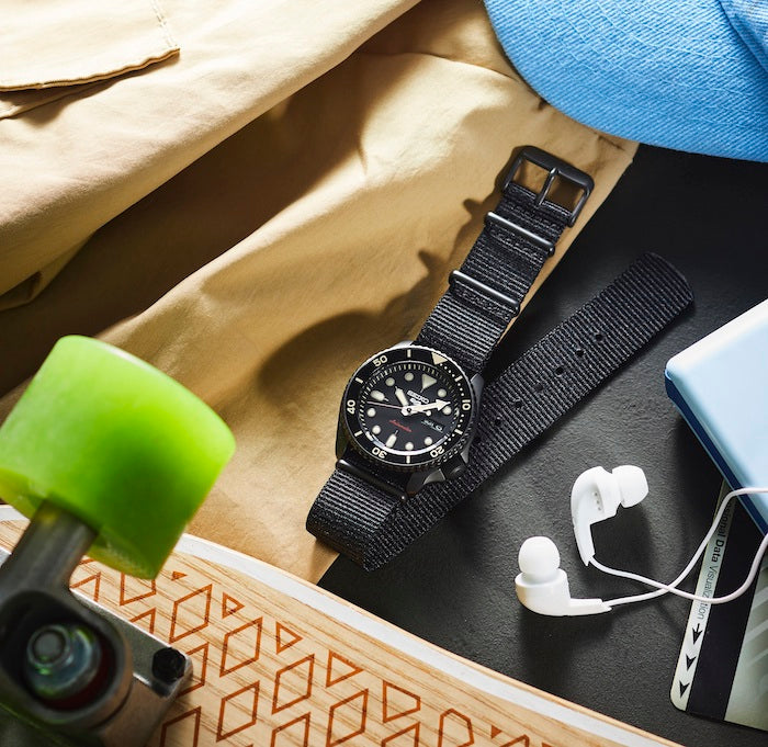 Seiko 5 Sports Automatic Blue Dial Black NATO Strap Watch for Men - SBSA098 Buy Now By Seiko