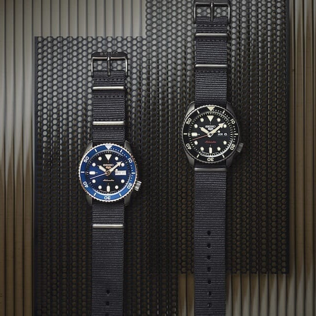 Seiko 5 Sports Automatic Blue Dial Black NATO Strap Watch for Men - SBSA098 Buy Now By Seiko