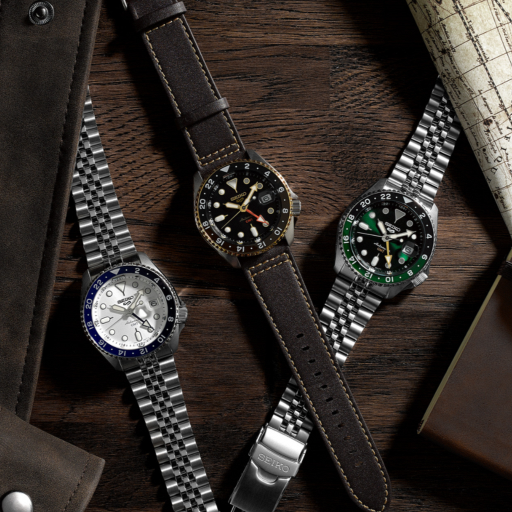 Seiko 5 Sports SKX GMT Automatic Sky Blue Dial Silver Steel Strap Watch For Men - SSK033K1 Buy Now By Seiko