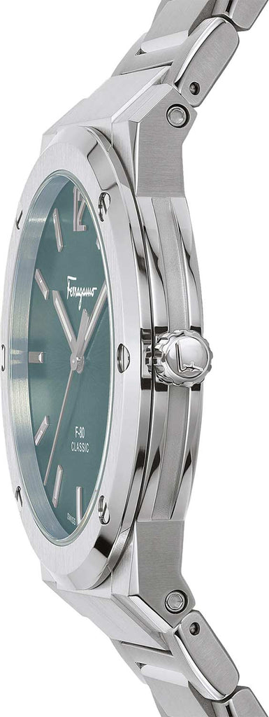 Salvatore Ferragamo F-80 Classic Blue Dial Silver Steel Strap Watch for Men - SFDT01320 Buy Now By Salvatore Ferragamo