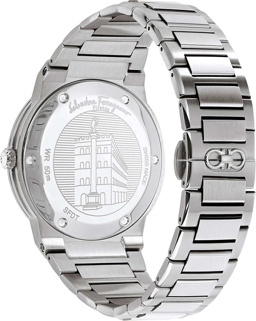 Salvatore Ferragamo F-80 Classic Blue Dial Silver Steel Strap Watch for Men - SFDT01320 Buy Now By Salvatore Ferragamo