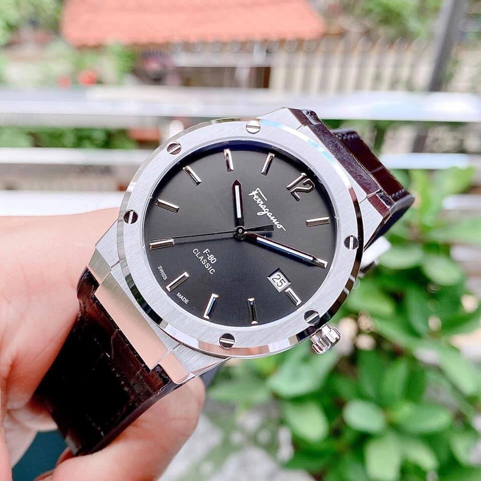 Salvatore Ferragamo F-80 Classic Black Dial Black Leather Strap Watch for Men - SFDT00219 Buy Now By Salvatore Ferragamo