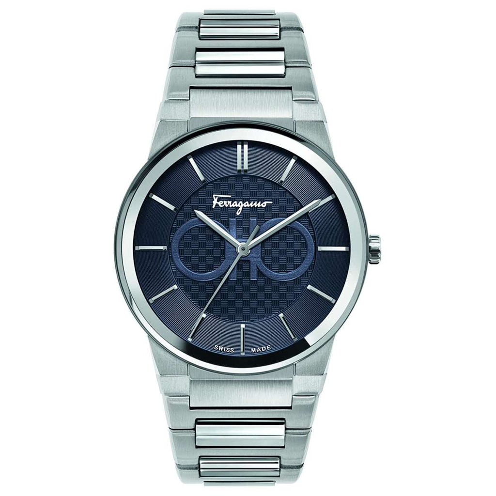 Salvatore Ferragamo Sapphire Blue Dial Silver Steel Strap Watch for Men - SFHP006-20 Buy Now By Salvatore Ferragamo
