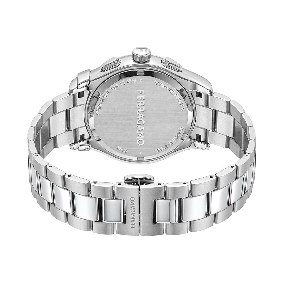Salvatore Ferragamo 1927 Chrono Green Dial Silver Steel Strap Watch for Men - SFKZ00423 Buy Now By Salvatore Ferragamo