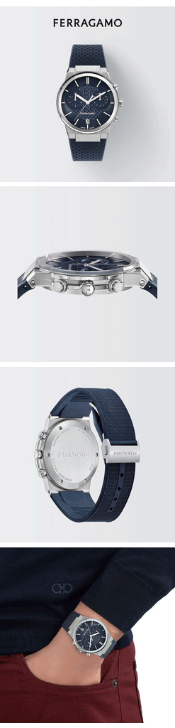 Salvatore Ferragamo Sapphire Chrono Blue Dial Blue Rubber Strap Watch for Men - SFME00923 Buy Now By Salvatore Ferragamo