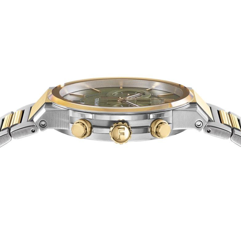 Salvatore Ferragamo Sapphire Chrono Green Dial Two Tone Steel Strap Watch for Men - SFME01223 Buy Now By Salvatore Ferragamo