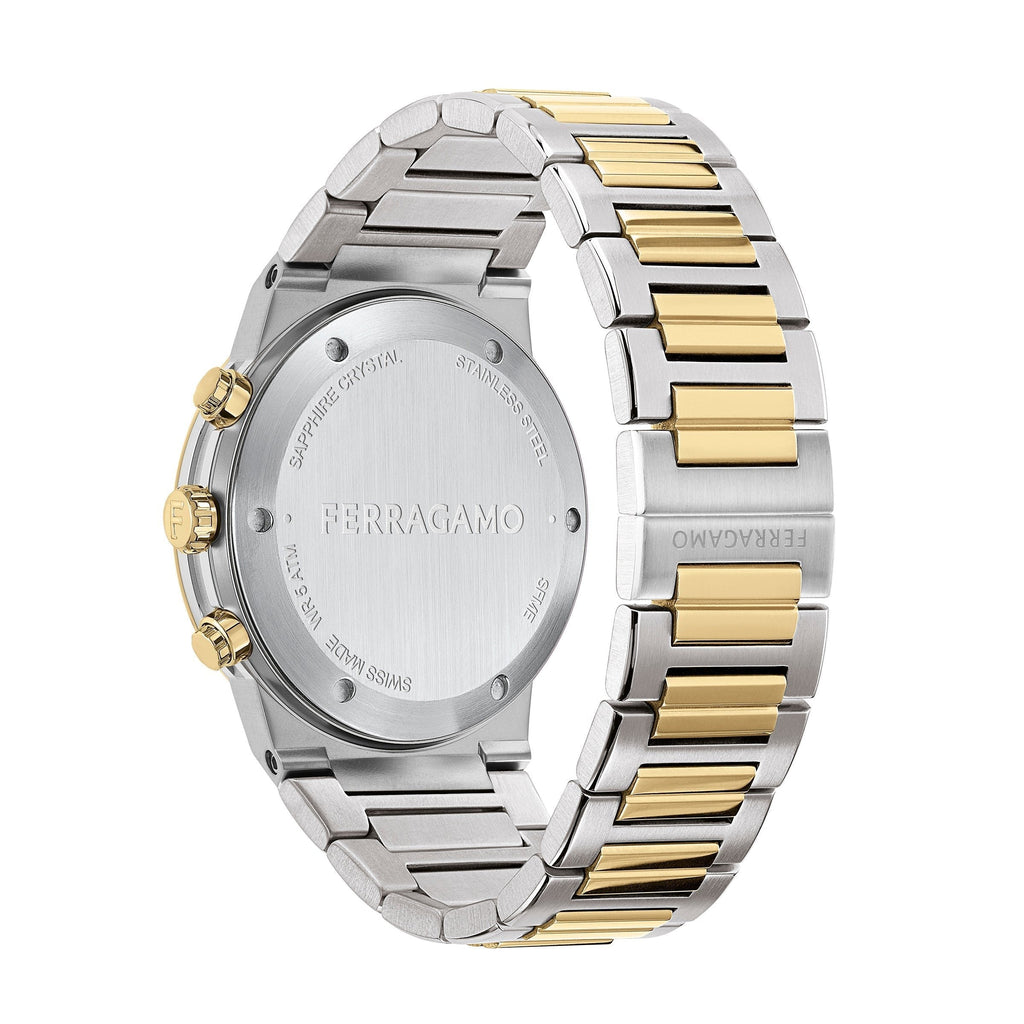 Salvatore Ferragamo F-80 Classic White Dial Two Tone Steel Strap Watch for Men - SFME00821 Buy Now By Salvatore Ferragamo